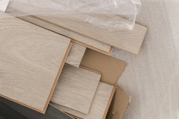 istock Laminate vinyl floor, home improvement, new floor installation 1800223238