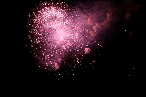 fireworks show with colorful explosions in the night during the national celebration