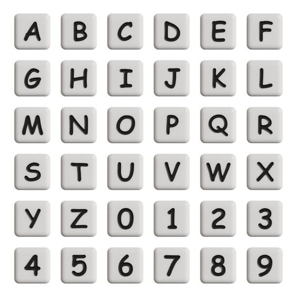 White tiles with alphabet and numbers