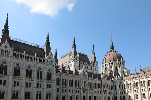 Budapest, B, Hungary - August 20, 2023: Hungarian Parliament Building
