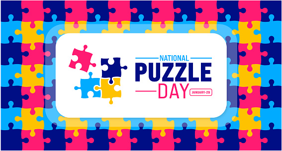 Puzzle Day background design template use to background.