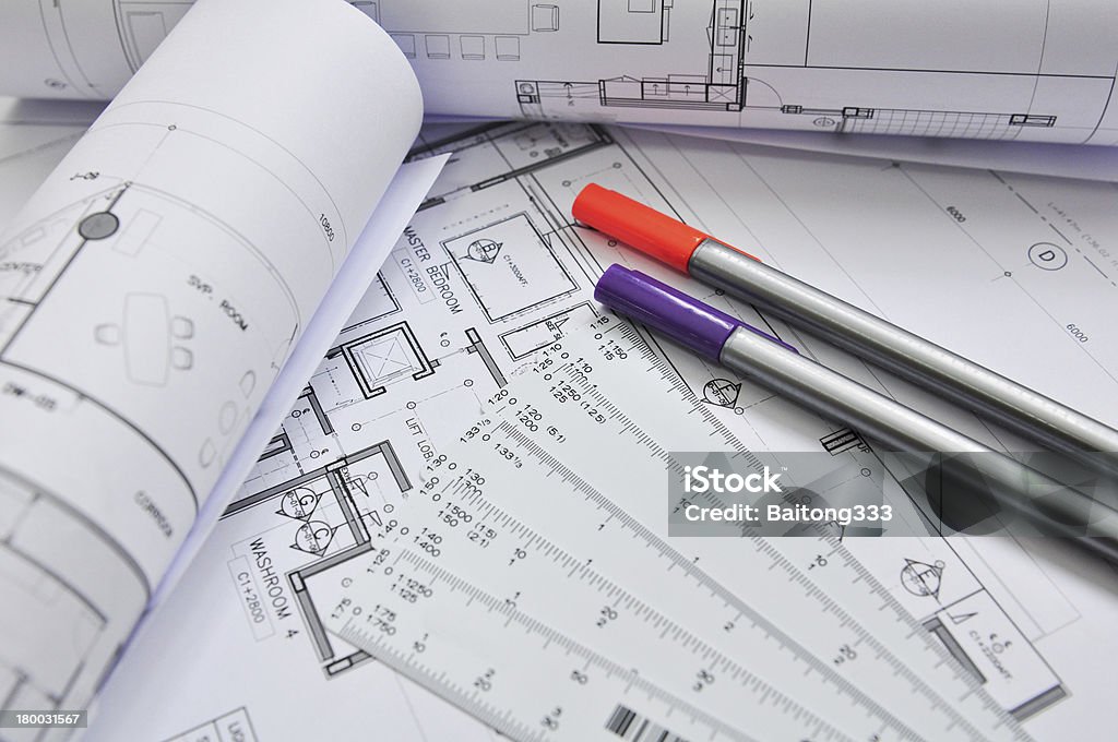 interior and architectural drawing Architect Stock Photo