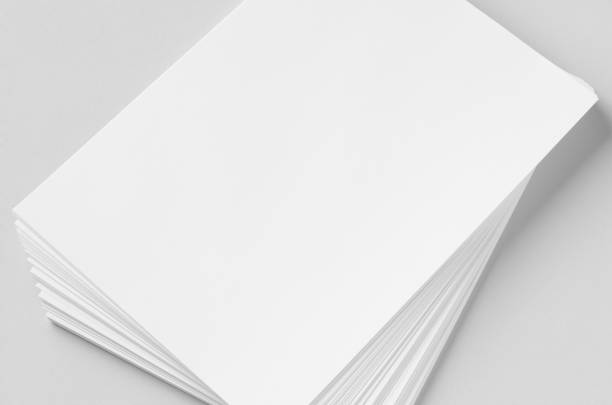 istock Cv, resume, letterhead, invoice mockup. Stack of A4 papers on a grey background. 1800317705