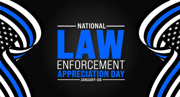 istock Law enforcement appreciation day background design template use to background, banner, placard, card, book cover,  and poster design template with text inscription and standard color. vector 1800324630