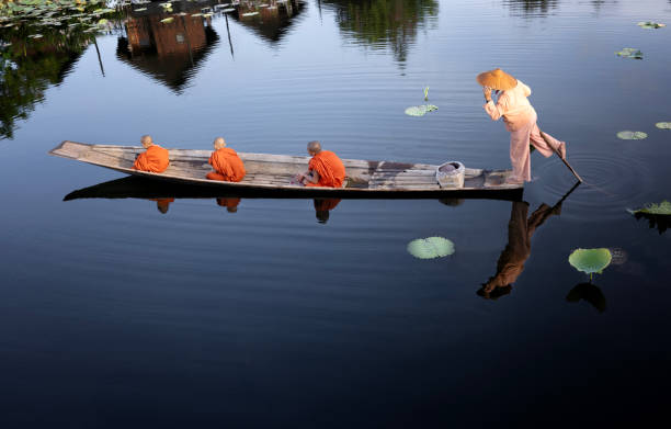 Wooden stilt houses at Inle lake, Myanmar
