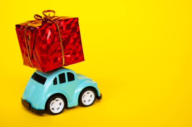 istock Toy car carry present with customizable space for text 1800438505