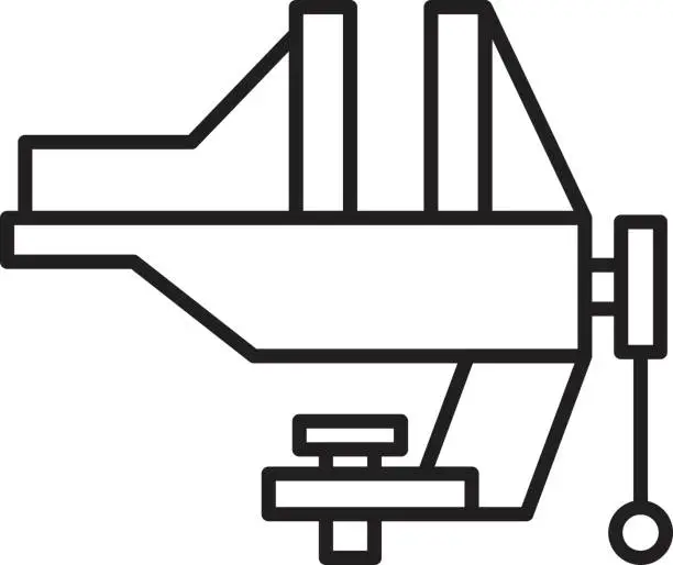 Vector illustration of Vise Icon. Construction and Manufacturing icon