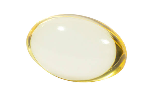 istock Transparent capsule or pill on blank background 1800445682