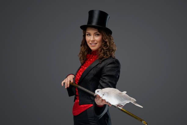 istock Enchanting magician with white doves 1800445759