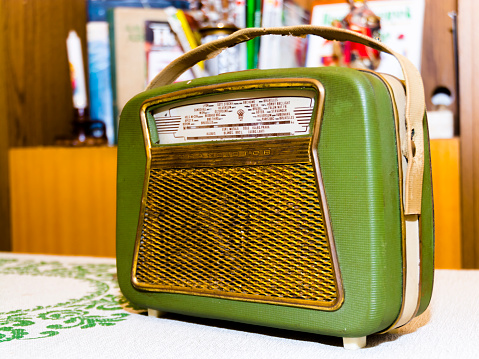 Old style retro radio in a room