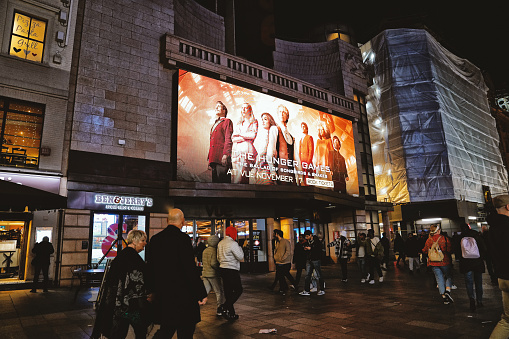 London UK - November 11th, 2023: film poster at Vue West End - formerly; Warner West End cinema. \