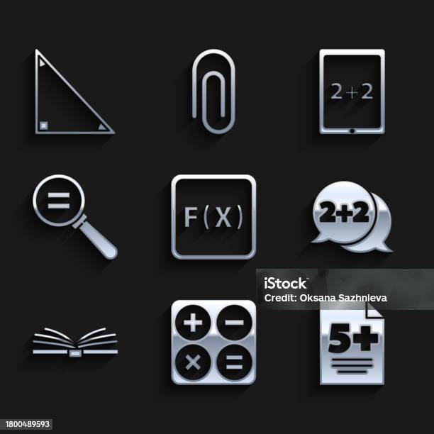 Graphical Symbol Racun Set Function Mathematical Symbol Calculator Test Exam Sheet Equation ...