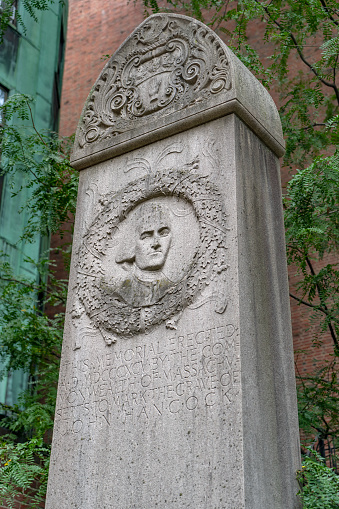 John Hancock memorial in Granary Burying Ground.