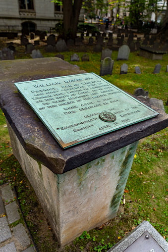 William Dawes tomb in Granary Burying Ground, Boston, Massachusetts, USA.