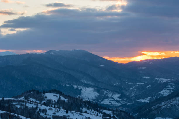 istock Winter view of Carpathian Mountains from the Synevyr pass 1800513507
