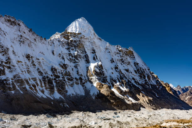 Beautiful Himalaya Views on the way to Pangpema during Kanchenjunga North Base Camp Trek in Nepal Beautiful Himalaya Views on the way to Pangpema during Kanchenjunga North Base Camp Trek in Nepal tiger hill stock pictures, royalty-free photos & images