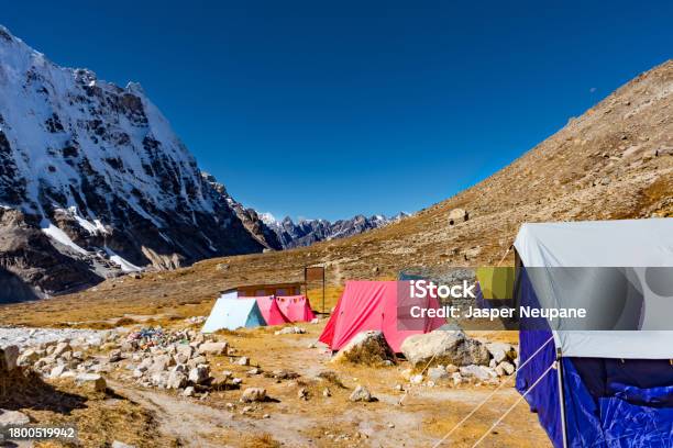 Kanchenjunga North Base Camp Aka Pangpema In The Himalayas Of Taplejung Mountains In Nepal Stock Photo - Download Image Now