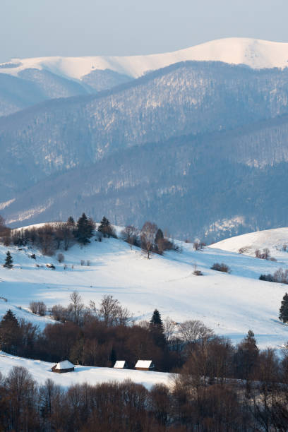 istock Winter view of Carpathian Mountains from the Synevyr pass 1800524643