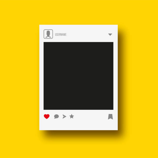 bilderrahmen für social media designs. post-template-framework. einfügen ihres bilds - post stock-grafiken, -clipart, -cartoons und -symbole