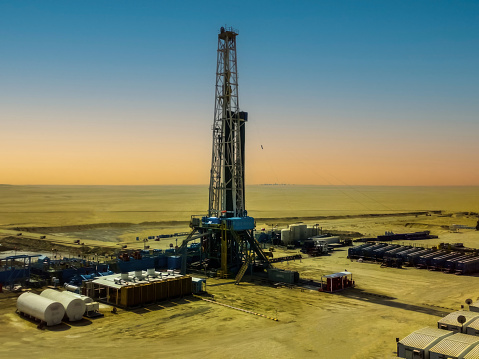 Oil rig in the oil field in the Saudi Arabia
