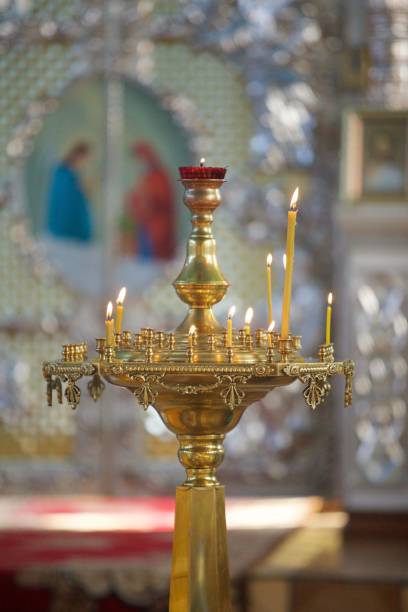 istock Candles of yellow wax 1800537839