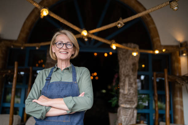 istock Mature woman cafe owner 1800568104