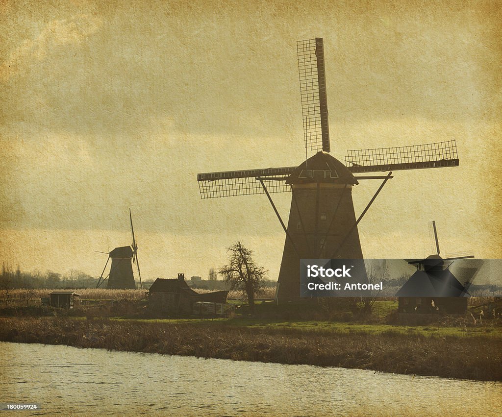 Mill Netzwerk von Kinderdijk-Elshout - Lizenzfrei Agrarbetrieb Stock-Foto