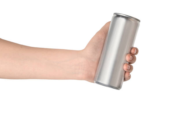 istock Woman holding aluminum can 1800613776