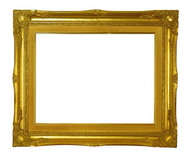 istock Wooden gilded vintage picture frame o 1800614353