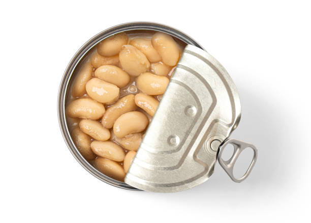 istock Canned beans in a can top view 1800614360