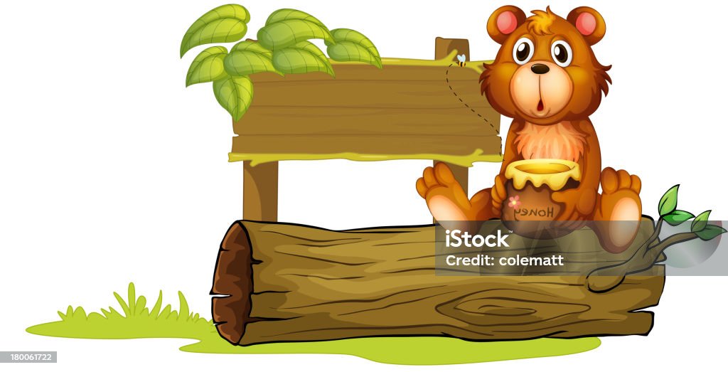 bear sitting on a trunk bear sitting on a trunk on a white background Advertisement stock vector