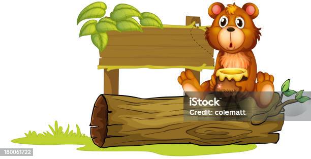 Bear Sitting On A Trunk Stock Illustration - Download Image Now - Advertisement, Animal, Backgrounds