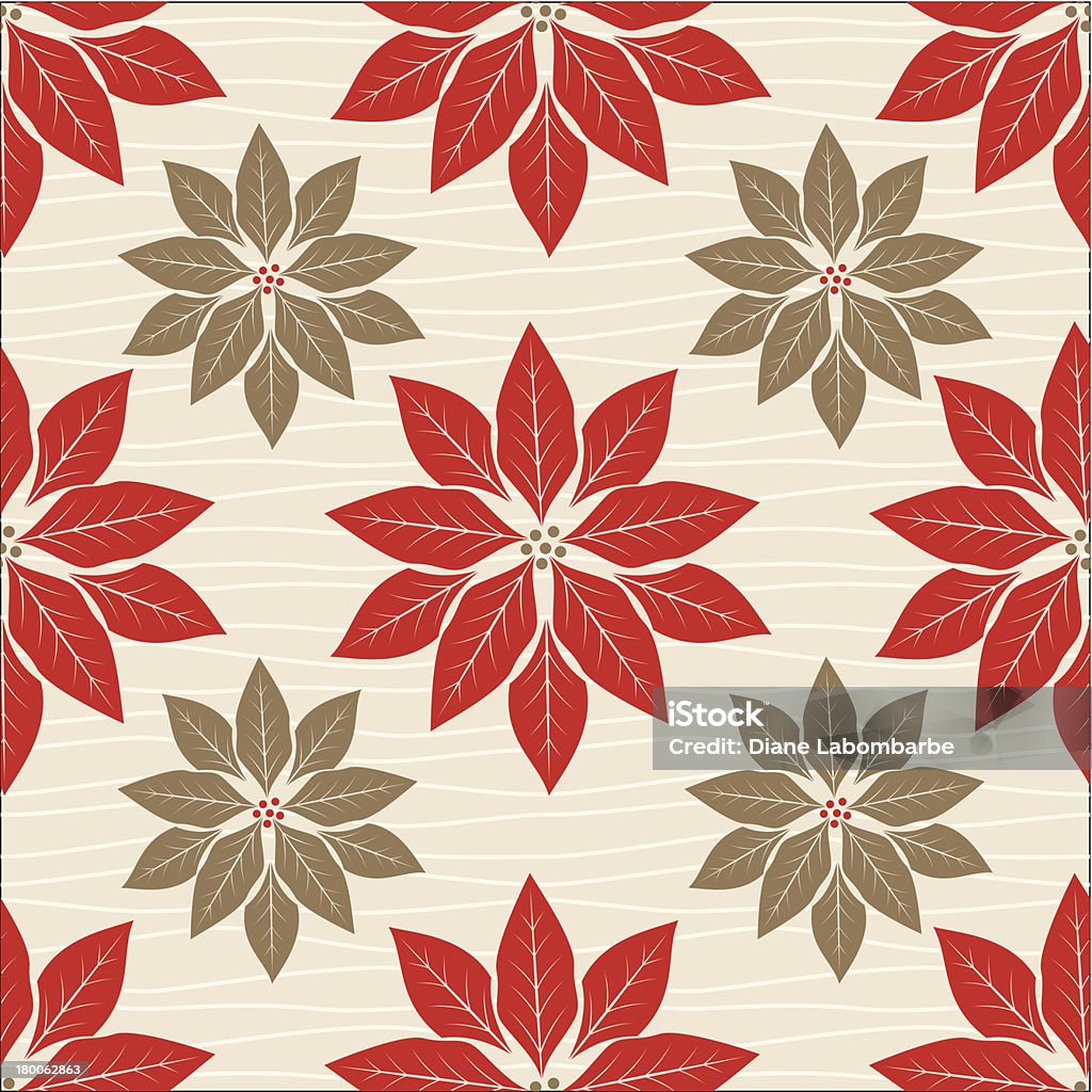 Retro padrão de Poinsettia vermelho - Vetor de Bico-de-Papagaio royalty-free