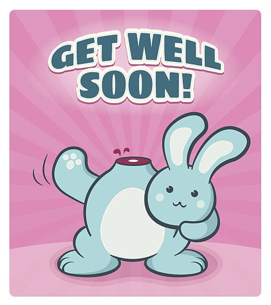 Get Well Soon The cute rabbit knows how you feel. get well soon stock illustrations