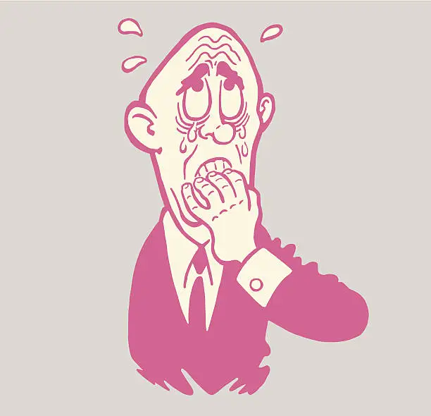 Vector illustration of Worried Man