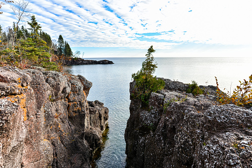 Rock Formations Along Lake Superior Coastline on North Shore
