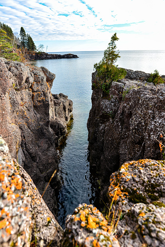 Rock Formations Along Lake Superior Coastline on North Shore