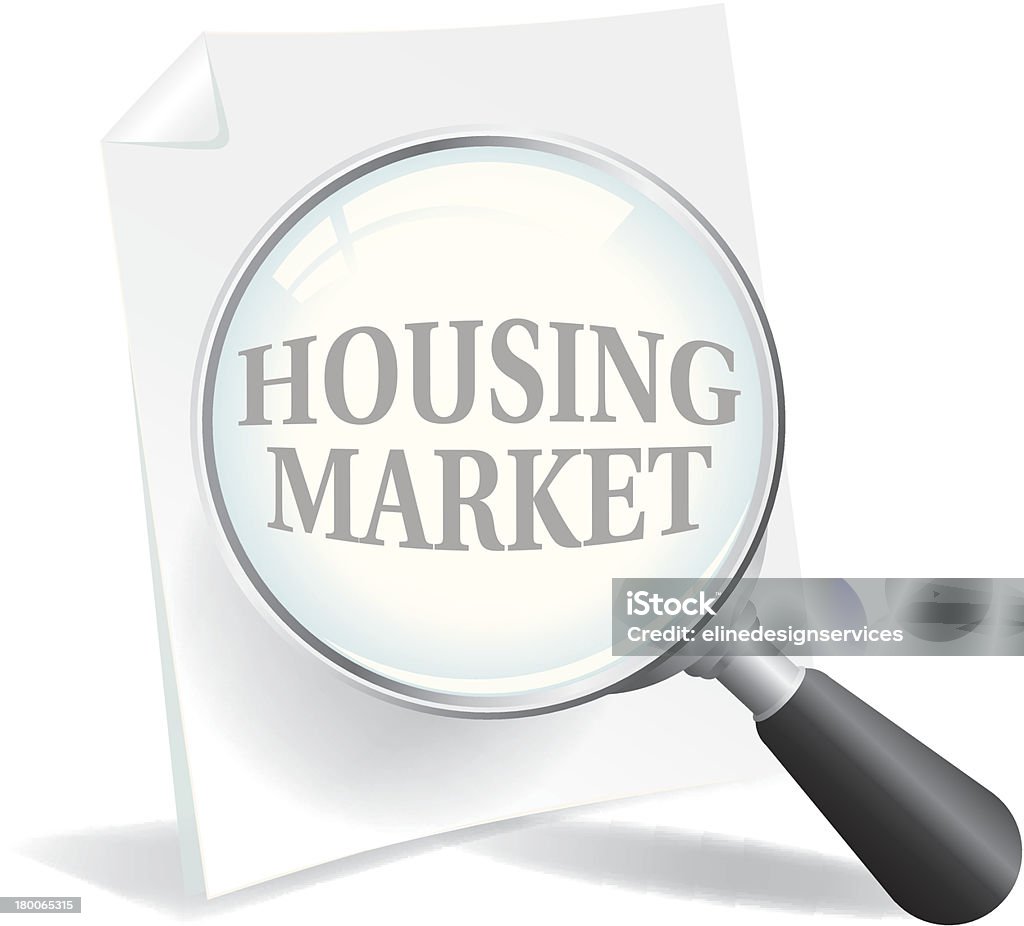 Prendre connaissance du marché de l'immobilier - clipart vectoriel de Crise immobilière américaine de 2007 libre de droits