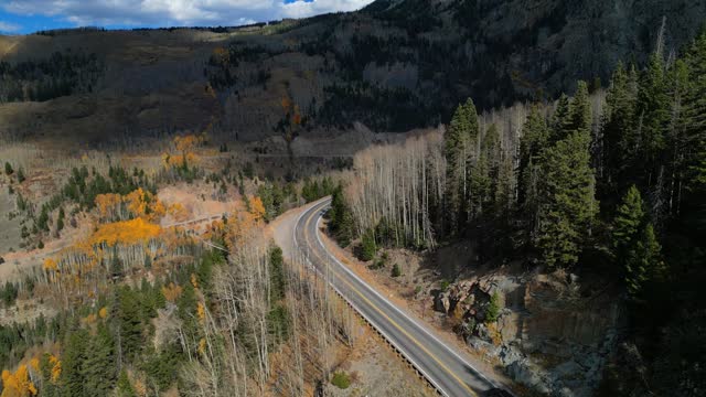 Beautiful View of Colorado Highway during foliage season, Colorado