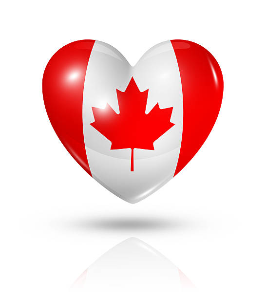 istock Love Canada, heart flag icon 180069555