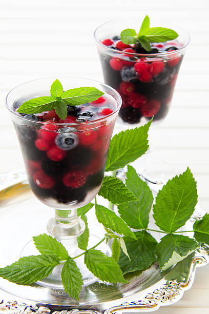 istock Champagne jelly with berries. 180069810
