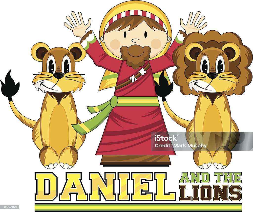 Daniel & i leoni Bibbia illustrazione - arte vettoriale royalty-free di Adulto