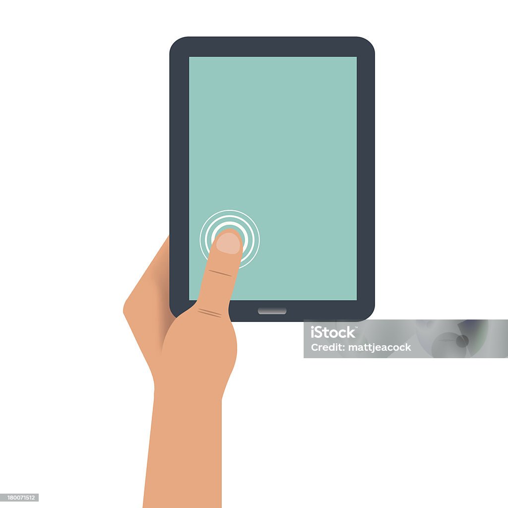 Hand holding digital tablet - Векторная графика Беспроводная технология роялти-фри