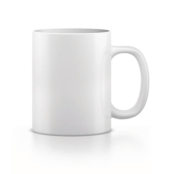 mug - vector cup tea cup white background stock illustrations