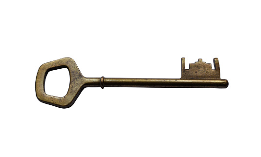 An old key isolated on the white background