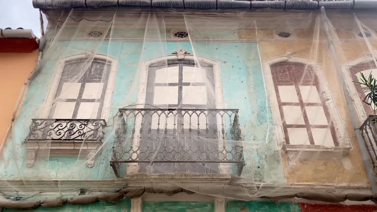 Painted house facade