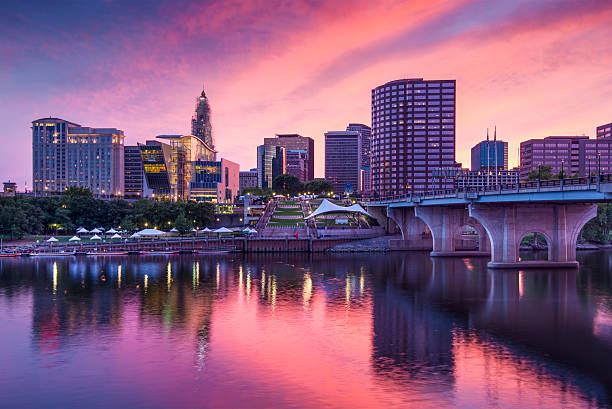 istock Connecticut skyline from downtown Hartford at dusk 180073073