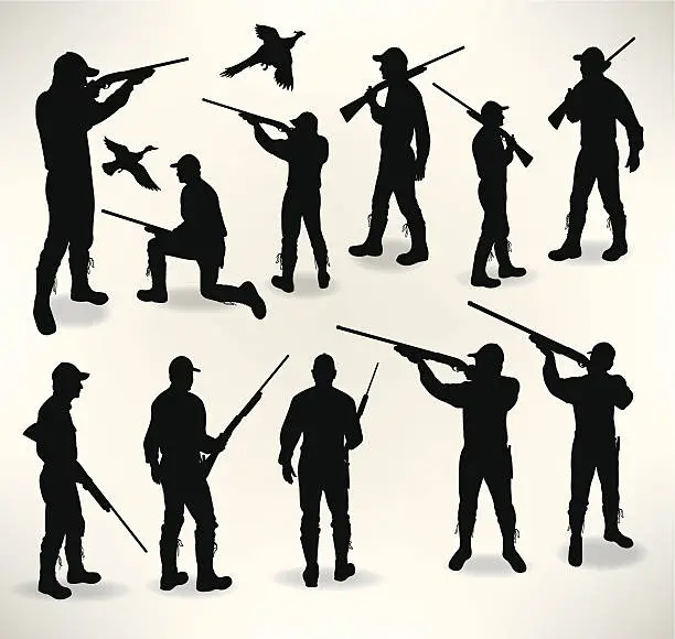 Vector illustration of Duck and Pheasant Hunters