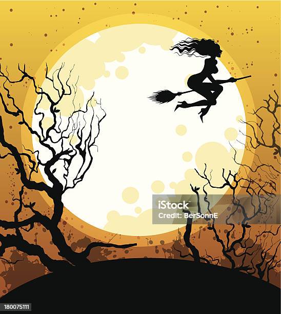 Ilustración de Fondo Halloween Con Bruja y más Vectores Libres de Derechos de Golosina - Golosina, Halloween, Arte