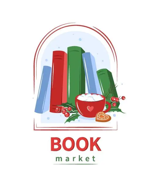 Vector illustration of book market winter 03 new